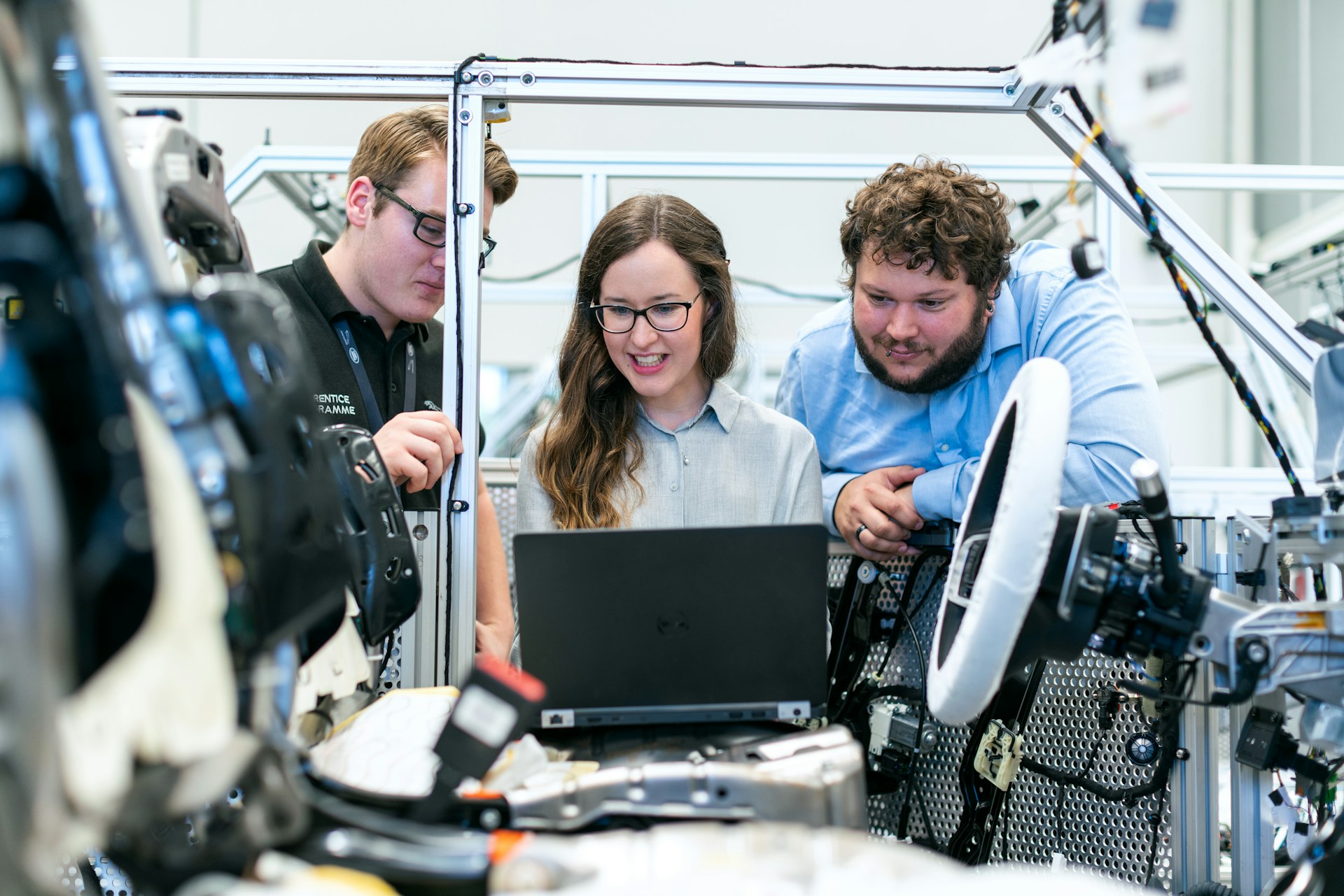 Engineering team reviewing an artificial intelligence workflow with human validation points